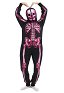 Women Halloween Pink Skull Digital Printing Homewear Kigurumi Onesie Pajama Hooded Loungewear Cosplay Costume Outfits