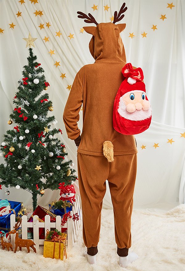 Women Christmas Onesie Reindeer Design Adult Onesie Pajama Long Sleeve Hooded Kigurumi Nightwear Costume Women Christmas Onesie Reindeer Design Adult Onesie Pajama Long Sleeve Hooded Kigurumi Nightwear Costume