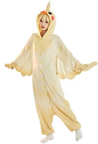 Combinaison Pyjama Kawaii Motif Perroquet Cockatiel Une Pièce Vêtement de Nuit Manches Longues