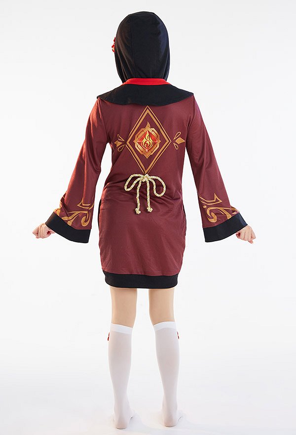 Hu Tao Derivative Short Sleep Dress Loungewear Adult Onesie Pajama Hooded Homewear Kigurumi Sleepwear