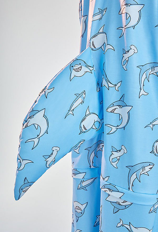 Women Onesie Pajama Shark Print Loungewear Adult Hooded Homewear Kigurumi Sleepwear