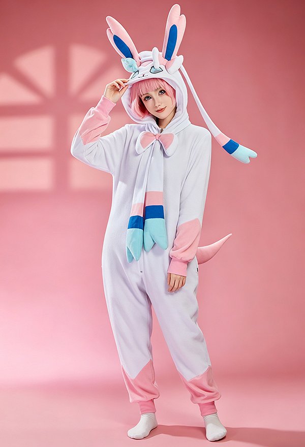 Mujer Onesie Pijama Sylveon Derivada de Loungewear Adulta Kigurumi