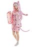 Halloween Women Short Sleep Dress Kawaii Witch Style Cat Pattern Loungewear Adult Onesie Hooded Homewear Kigurumi Sleepwear