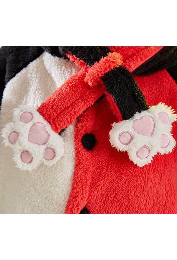 Kaedehara Kazuha Derivative Two-Piece Pajama with Tail Fleece Cozy Warm Long Sleeve Top and Pants Loungewear