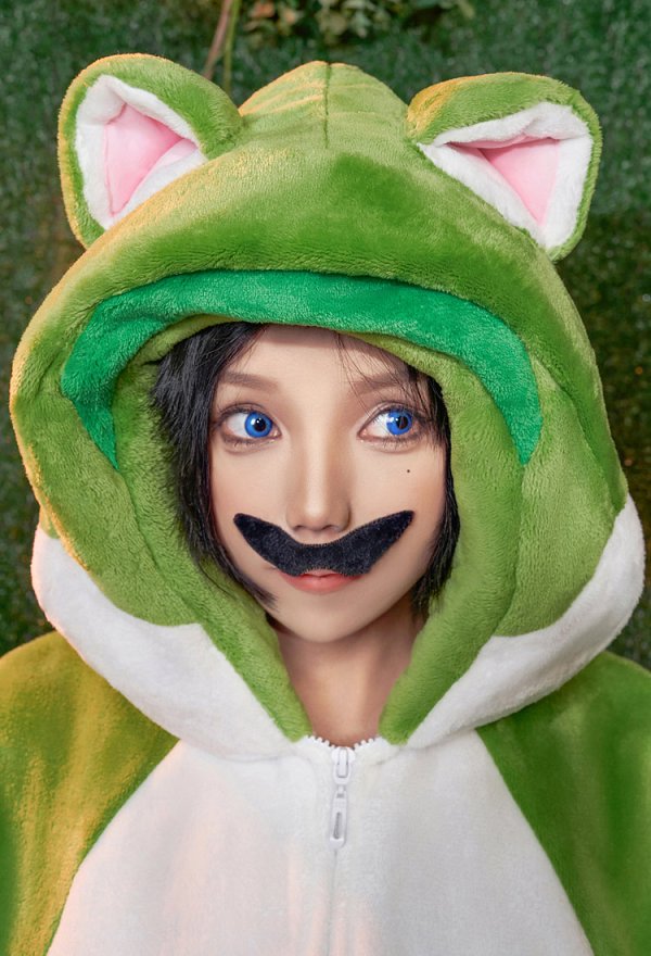 Game Brother Derivative Onesie Pajama Halloween Green Cat  Adult Onesie Homewear Kigurumi Hooded Loungewear Costume