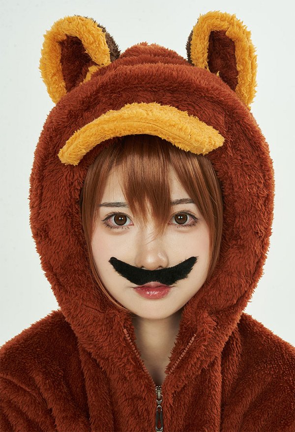Raccoon Cosplay Costume Onesie Pajama Plush Adults Onesie Cosplay Costume Kigurumi with Gloves