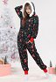 Women Adult Christmas Tree Gift Box Pattern Onesie Pajamas Kigurumi Long Sleeves Hooded Loungewear Costume