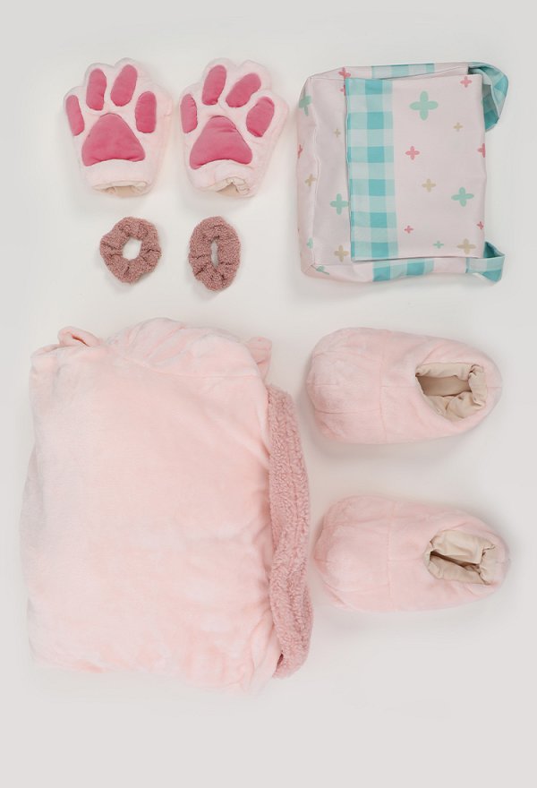 Plüsch Vocal Pyjama Hasen Stil Kawaii Anzug mit Schultertasche
