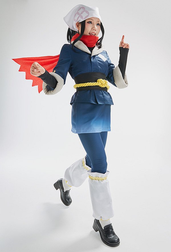 PM Arceus Female Protagonist Akari Cosplay Costume Camisa y Falda con Bufanda PM Arceus Female Protagonist Akari Cosplay Costume Camisa y Falda con Bufanda