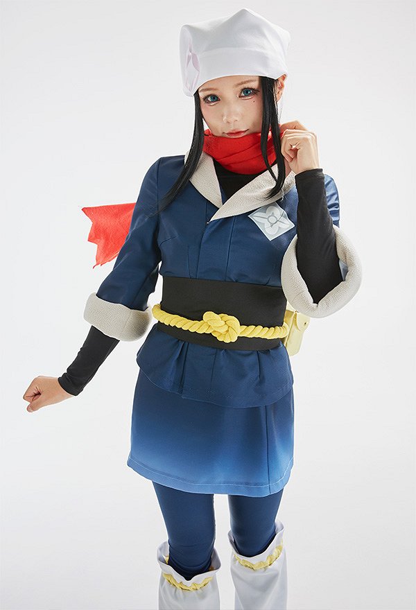 PM Arceus Female Protagonist Akari Cosplay Costume Camisa y Falda con Bufanda PM Arceus Female Protagonist Akari Cosplay Costume Camisa y Falda con Bufanda
