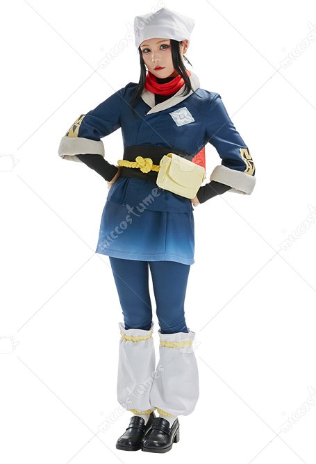 PM Arceus Costume de Cosplay Akari Top et Jupe Set avec Écharpe