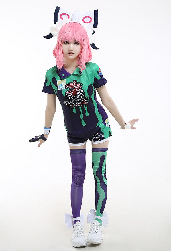 PM Sword and Shield Klara Gym Leader Cosplay Costume Full Set Gym Uniform with Fur Coat and Accessories