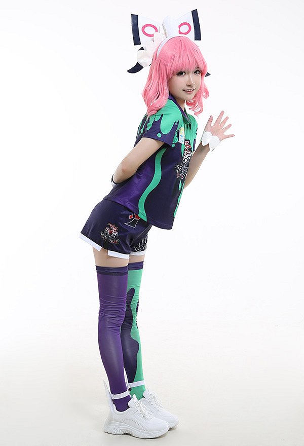 PM Sword and Shield Klara Gym Leader Cosplay Costume Full Set Gym Uniform with Fur Coat and Accessories