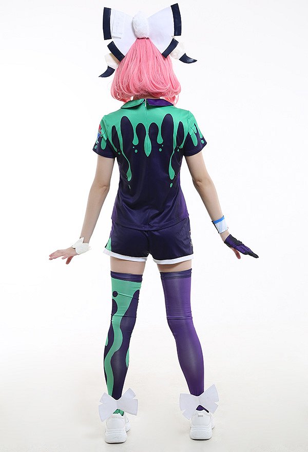 PM Sword and Shield Klara Gym Leader Cosplay Costume Full Set Gym Uniform with Fur Coat and Accessories