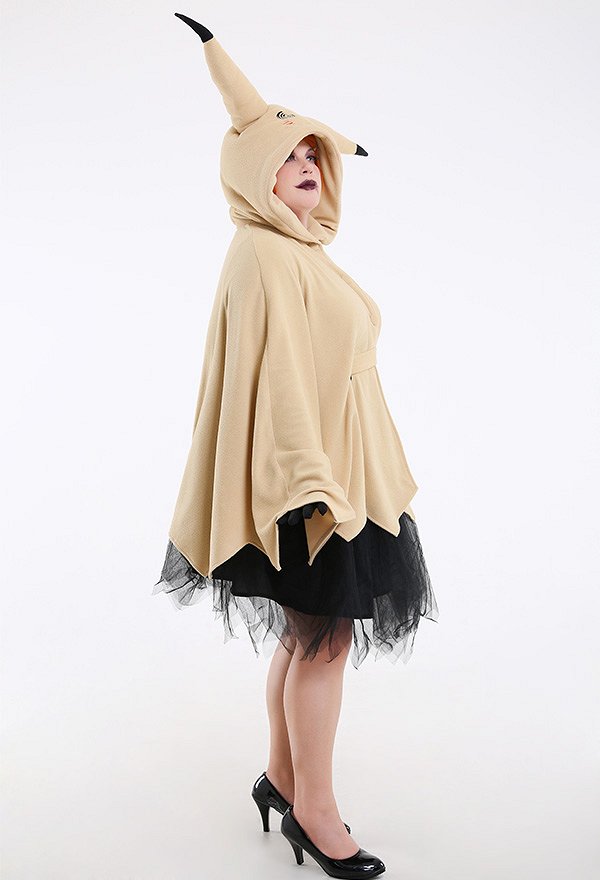 Plus Size Pikaqu Mimiku Halloween Cosplay Costume Vestido con Capucha