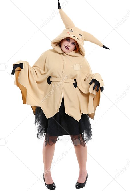 Plus Size Pikaqu Mimiku Halloween Cosplay Costume Vestido con Capucha