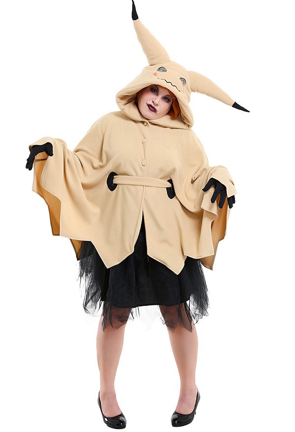 Plus Size Pikaqu Mimiku Halloween Cosplay Costume Vestido con Capucha