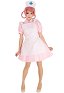 Costume de Cosplay Joy Robe Rose Uniforme d'Infirmière avec Chapeau