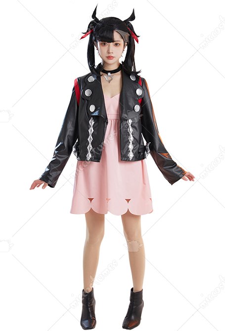 Marnie Cosplay Kleid Choker Tasche Jacke Zubehör Set Cosplay Kostüm