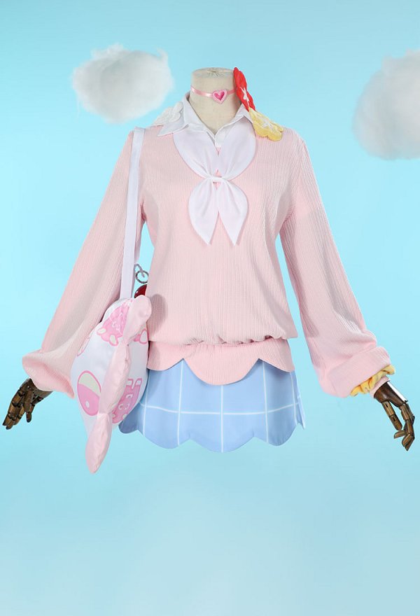 Vocal Disfraz de Cosplay Camisa y Falda a Cuadros Combinados Con Blusa y Bolso