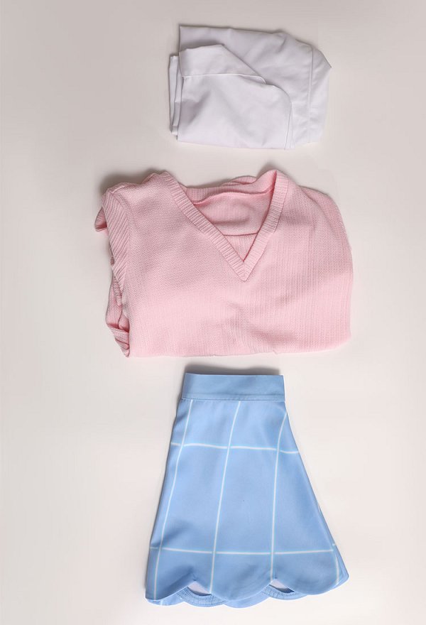 Vocal Disfraz de Cosplay Camisa y Falda a Cuadros Combinados Con Blusa y Bolso