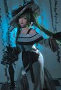 Vocal PM Disfraz de Cosplay Top de Hombros Descubiertos y Falda Corta Combinados Con Sombrero y Guantes