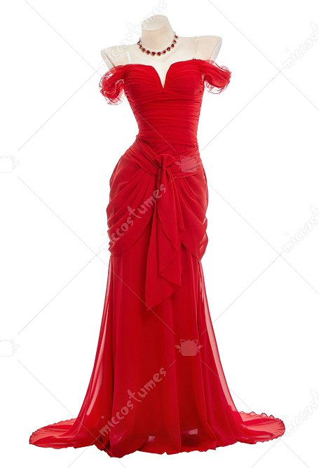 Vestido de cosplay de Pretty Woman Vivian con guantes y collar