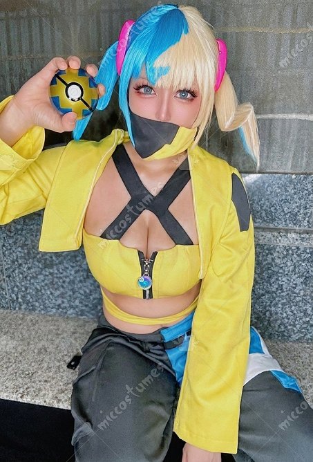 Traje de cosplay PM Canari con chaleco y pantalones chaqueta y cinturón
