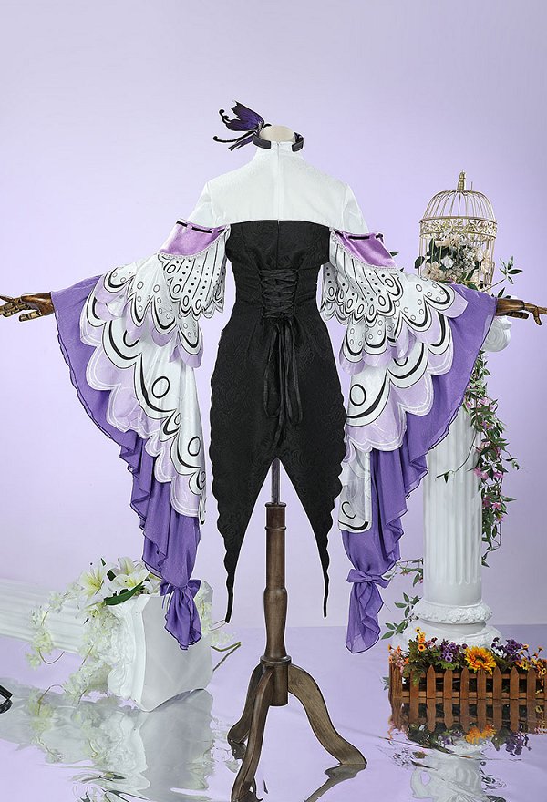 PMMM Magi Magica Homura Disfraz de Cosplay Vestido y Pantalones Cortos de Estilo Qipao Combinados con Medias Hasta los Muslos y Cintas Para el Cabello