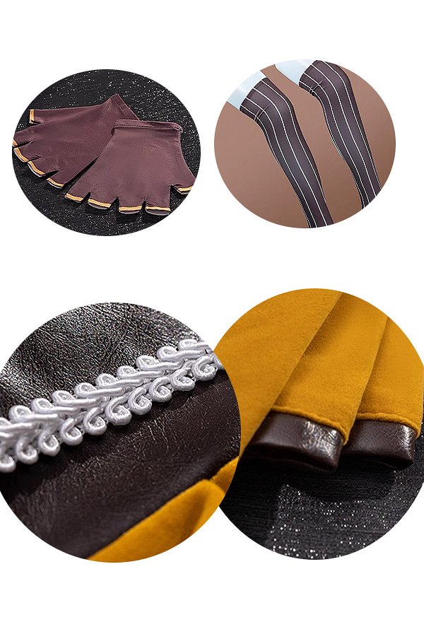 PMMM Magi Magica Tomoe Mami Cosplay Costume Yellow White Dress and Gloves with Hat and Thigh-high Socks PMMM Magi Magica Tomoe Mami Cosplay Costume Yellow White Dress and Gloves with Hat and Thigh-high Socks