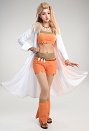 PM Sada Game Cosplay Halskette Mantel Crop Top Shorts Beinstulpen Set Cosplay Kostüm