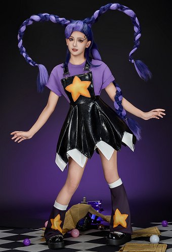 Playtime Lily Cosplay Costume Dress and Short-sleeved Top with Leg Warmers and Hair Tie
