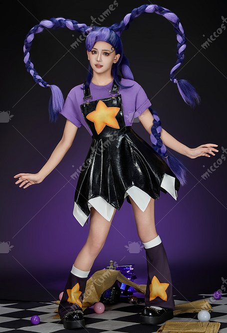 Playtime Lily Cosplay Costume Dress and Short-sleeved Top with Leg Warmers and Hair Tie