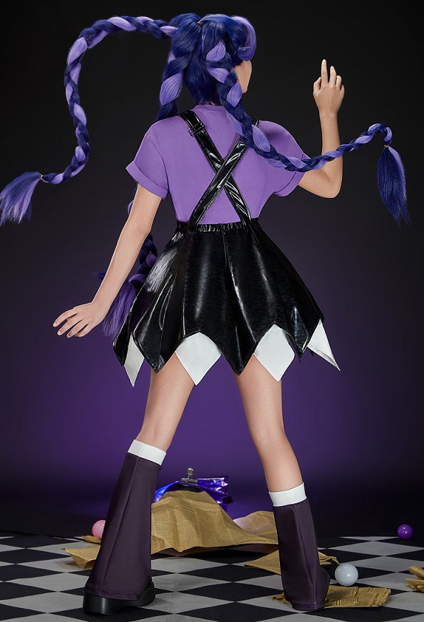 Disfraz de Cosplay de Lily de Playtime: Vestido y Top de Manga Corta con Calentadores de Piernas y Coletero