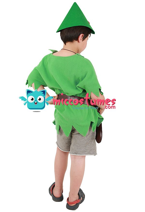 Peter Pan Kinder Halloween Kostüm mit Hut und Schwert