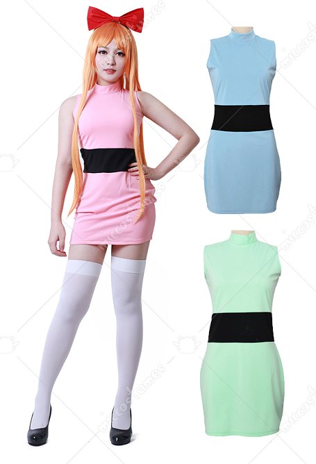 Costume de Cosplay des Filles Blossom Bubbles Buttercup pour Adultes