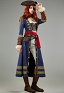 Halloween Cosplay Costume Medieval Women Pirate Suit Innershirt and Jacket with Eye Mask Waistband