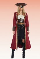 Premium Edition Halloween Piratenkostüm Damen im Steampunk Renaissance Stil Futter Rock mit Mantel Taillengürtel Premium Edition Halloween Piratenkostüm Damen im Steampunk Renaissance Stil Futter Rock mit Mantel Taillengürtel