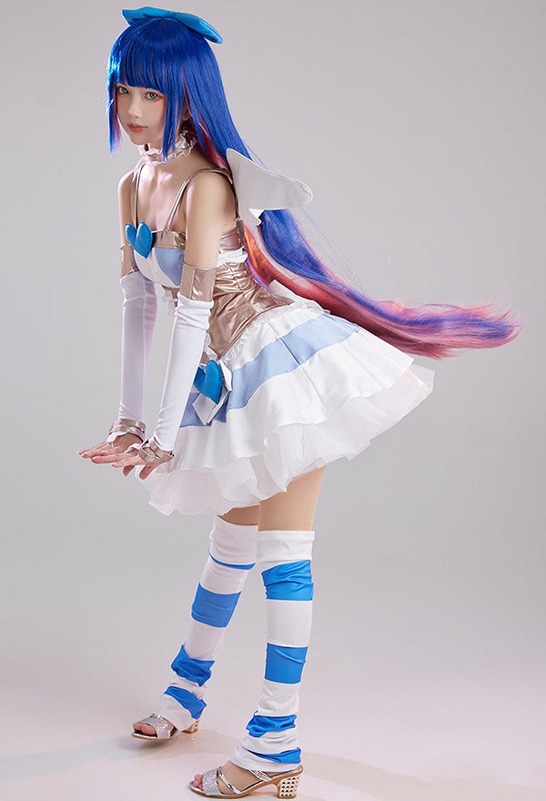 Panty Stocking with Garterbelt Cosplay Stocking Angel Kleid Schleife Choker Socken Flügel Zubehör Set Cosplay Kostüm Panty Stocking with Garterbelt Cosplay Stocking Angel Kleid Schleife Choker Socken Flügel Zubehör Set Cosplay Kostüm