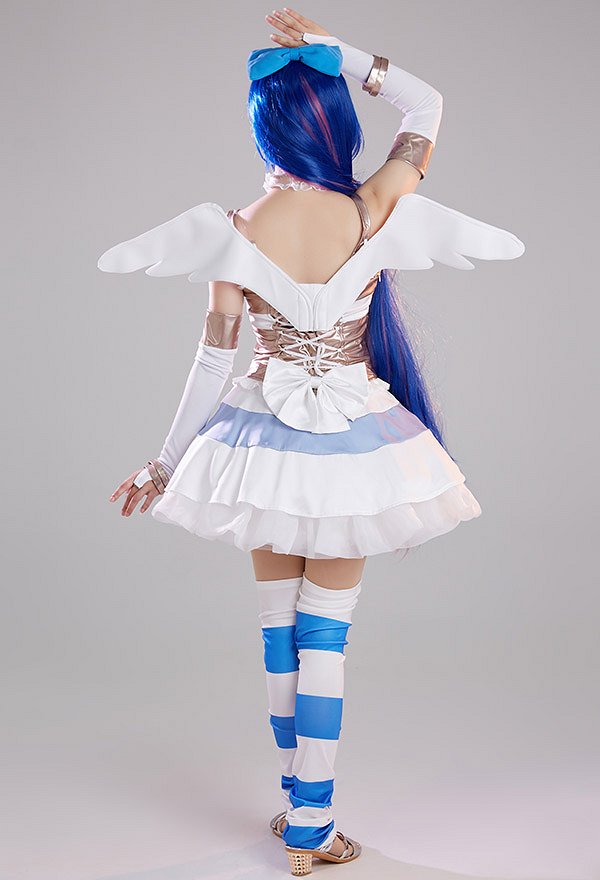 Panty Stocking with Garterbelt Cosplay Stocking Angel Kleid Schleife Choker Socken Flügel Zubehör Set Cosplay Kostüm Panty Stocking with Garterbelt Cosplay Stocking Angel Kleid Schleife Choker Socken Flügel Zubehör Set Cosplay Kostüm