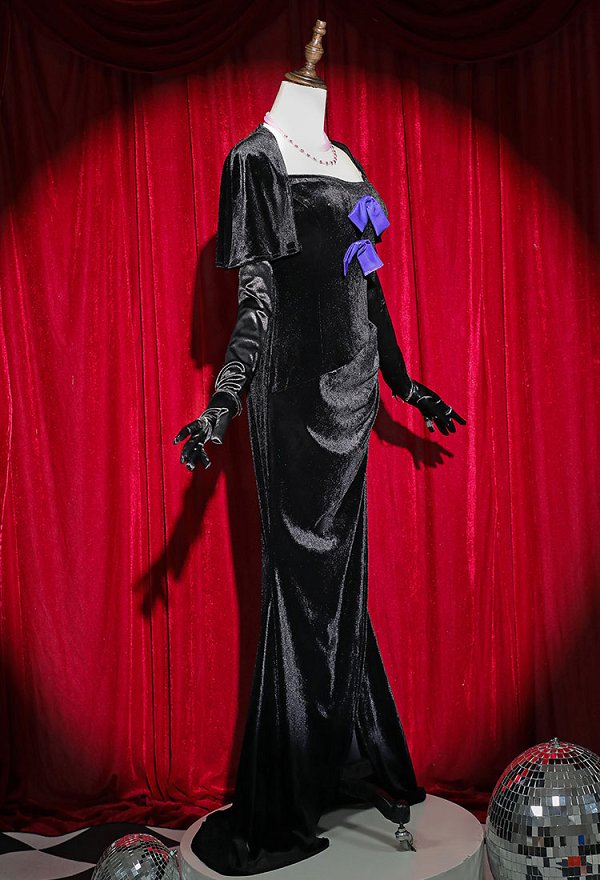 Panty Stocking Stocking Cosplay Costume Evening Dress and Cape with Gloves Necklace