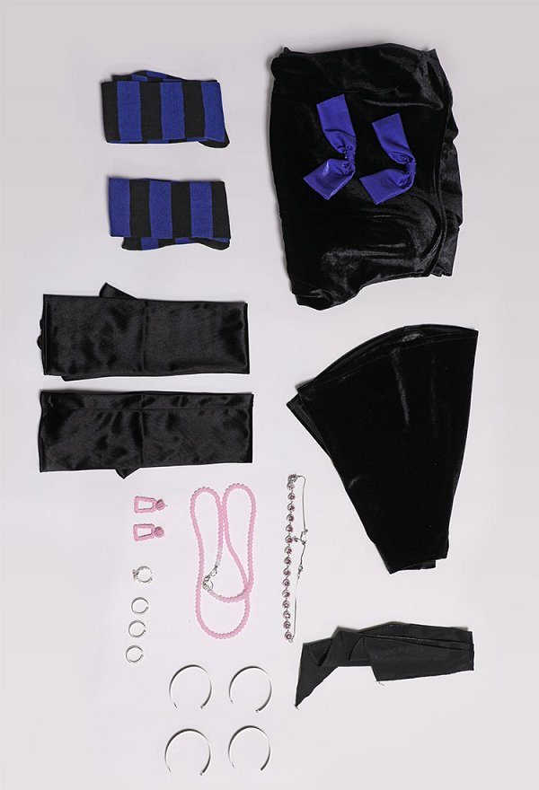 Panty Stocking Stocking Cosplay Costume Evening Dress and Cape with Gloves Necklace