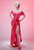 Panty Stocking Panty Pink Gown Cosplay Kostümkleid mit Halsband und Gürtelkette