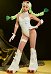 Panty Stocking Gunsmith Geek Girl Cosplay Costume Bodysuit and Vest with Leg Warmer