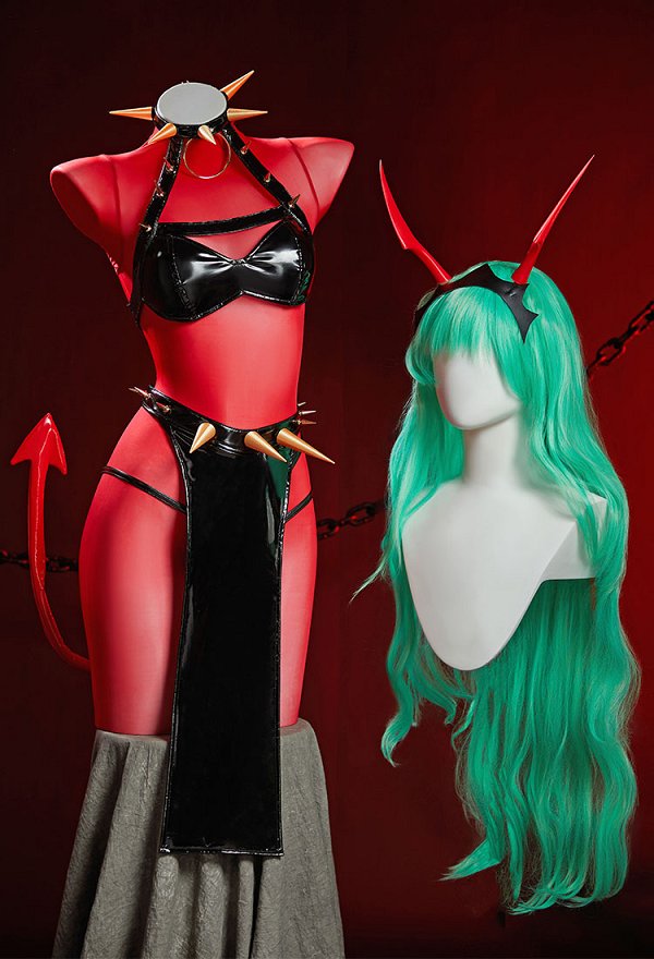 Panty & Stocking with Garterbelt Scanty Cosplay Top y pantalón con leotardos rojos y pieza delantera de falda Panty & Stocking with Garterbelt Scanty Cosplay Top y pantalón con leotardos rojos y pieza delantera de falda