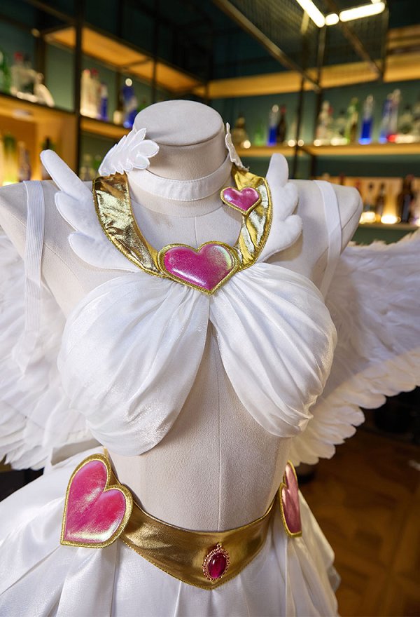 Panty Stocking Panty Cosplay Costume Haut sans bretelles à col licou et jupe avec chaussettes