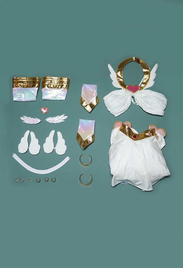 Panty Stocking Panty Cosplay Costume Haut sans bretelles à col licou et jupe avec chaussettes