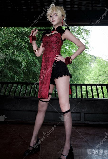 Disfraz de cosplay de Panty Stocking Panty Figure vestido chino Cheongsam con pantalones cortos y calcetines