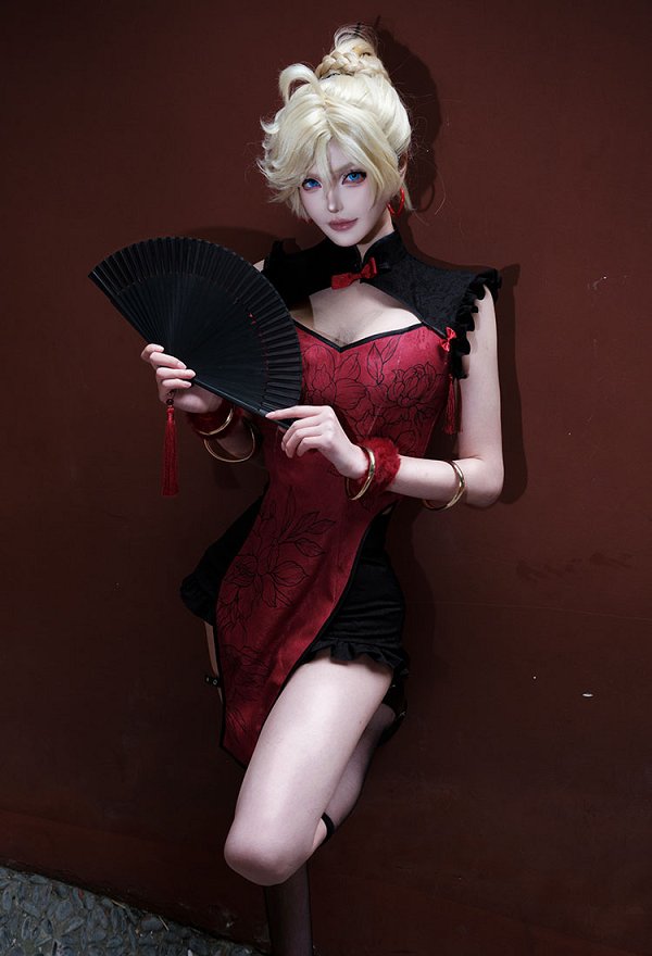 Disfraz de cosplay de Panty Stocking Panty Figure vestido chino Cheongsam con pantalones cortos y calcetines Disfraz de cosplay de Panty Stocking Panty Figure vestido chino Cheongsam con pantalones cortos y calcetines