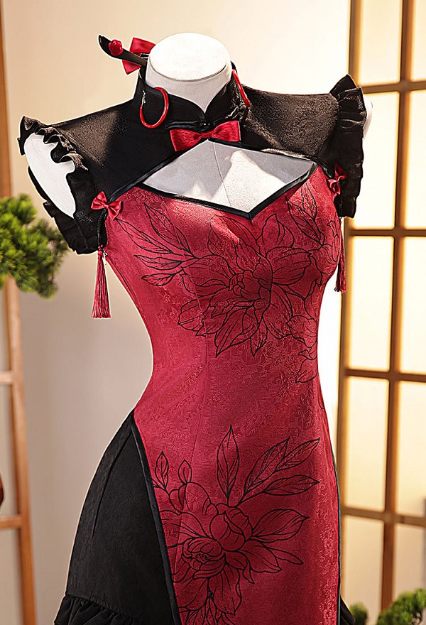 Disfraz de cosplay de Panty Stocking Panty Figure vestido chino Cheongsam con pantalones cortos y calcetines Disfraz de cosplay de Panty Stocking Panty Figure vestido chino Cheongsam con pantalones cortos y calcetines
